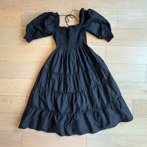 Hill House Nesli Nap Dress in Black Dot - Size Small